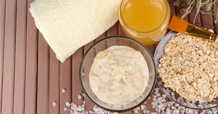 Raw ingredients used for making face masks and body scrubs