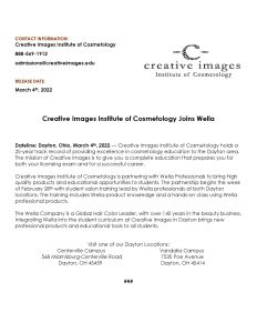 Creative Images Joins Wella - Creative Images Institute of ...